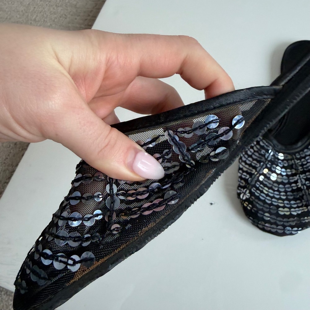 CL by Laundry Sequin Mesh Round Toe Flats - Picture 4 of 14
